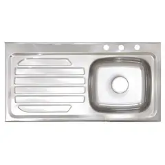 GENERICO - Lavaplatos Sobreponer 100X50 Acero Inox Derecho