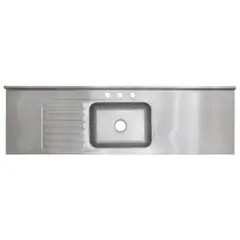 GENERICO - Lavaplatos Sobreponer 200X60 Acero Inox Satin Cent