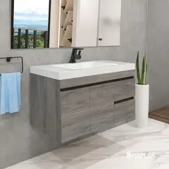 FIRPLAK - Mueble Viteli Cierre Lento Tambo Con Lavamanos Siena 94x48 cm Blanco