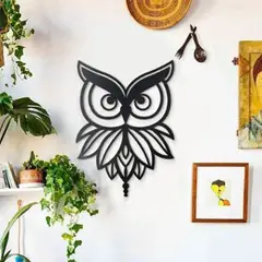 DE CASA - Cuadro Aplique Decorarivo Búho Calado 50X35Cm