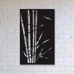 DE CASA - Cuadro Aplique Decorativo Bambú Calado 70X45Cm