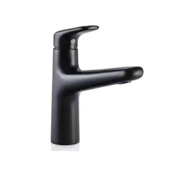 CORONA - Grifería de lavamanos Monocontrol liquid Media Negro Mate