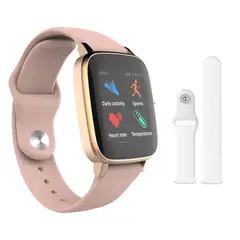 MULTITECH - Reloj Smartwatch 1900 con Doble Pulso Rosado y Blanco