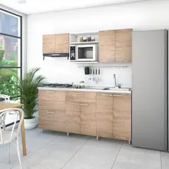 JUST HOME COLLECTION - Cocina Integral Berlín 1.80 Metros Vienes Incluye Mesón Poceta Derecha 4 Fogones A Gas