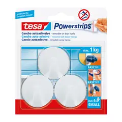 TESA - Power Strips Pequeño Ovalado x 3Unds Blanco