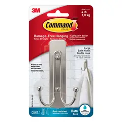 COMMAND - Gancho Waterproof Doble Metal Grande x 1