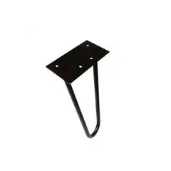 MADECENTRO - Pata 800 Acero Negra Diagonal Vintage 200Mm