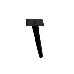 MADECENTRO - Pata 901 Acero Pintura Negra Diagonal H 400 Mm