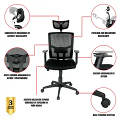GENERICO - Silla de escritorio Ejecutiva Negro Mundial De Sillas Papunava