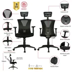 GENERICO - Silla de escritorio Ejecutiva Negro Mundial De Sillas Jamundi