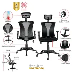 GENERICO - Silla de escritorio Ejecutiva Negro Mundial De Sillas El paujil