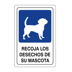 GENERICO - Señal Recoja Desecho Mascota 32.5X22.5Cm Vinilo
