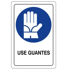 GENERICO - Señal Use Guantes 32.5X22.5 Cm Vinilo Adhesivo