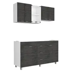 RTA DESIGN - Cocina Lumina 1.50 Metros 8 Puertas 3 Cajones Roble Gris Sin Meson