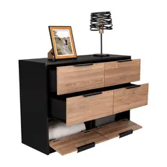 RTA DESIGN - Cómoda Kaia 4 Cajones 77.6x107x41.3 Wengue Miel