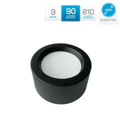 TECHNOLIGHTING - Bala Led Sobreponer 9w 810 Lumenes Negra Luz Calida Certificado