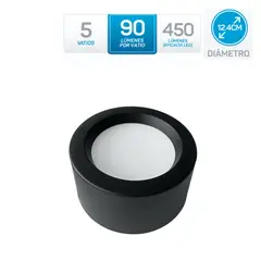 TECHNOLIGHTING - Bala Led Sobreponer 5w 450 Lumenes Negra Luz Calida Certificado