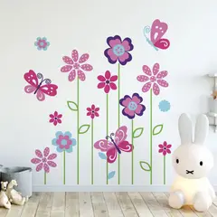 VINILOVERS - Vinilo Infantil Flower Garden Niña 100x110cm