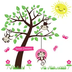 VINILOVERS - Vinilo Infantil Happy World Niña 120x120