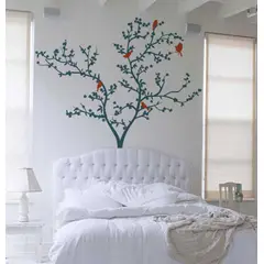 VINILOVERS - Vinilo Árbol Sencillo con Pájaros 120x100