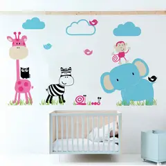 VINILOVERS - Vinilo Infantil Animales Pequeños T2 Niña 135x100