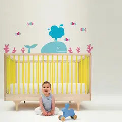 VINILOVERS - Vinilo Infantil Ballena Niña 140x50