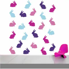 VINILOVERS - Vinilo Infantil Bunnies Niña 150x170