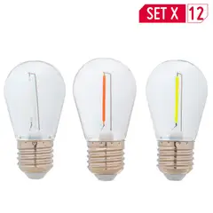 JUST HOME COLLECTION - Set de 12 Bombillo LED S14 1w E27 Colores Certificado