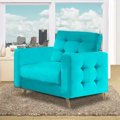 MAGIC CLASS - Poltrona Sanders 100X90X80 Microfibra Azul