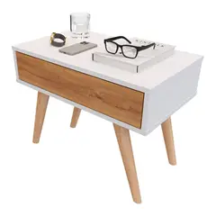 MADERKIT - Mesa Noche Rigo 45.4x60x35cm Duna Blanco