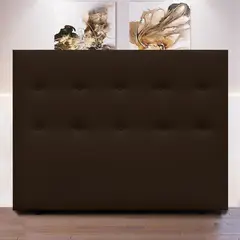 MAGIC CLASS - Cabecero Plane de Piso 160X120 Ecocuero Café