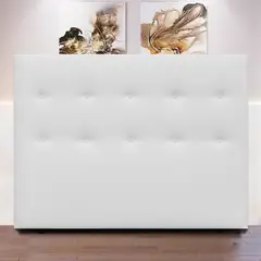 MAGIC CLASS - Cabecero Plane de Piso 160X120 Ecocuero Blanco