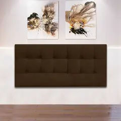 MAGIC CLASS - Cabecero Flotante con Botón 140X60 Microfibra Café