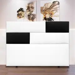 MAGIC CLASS - Cabecero Rubik de Piso 120X130 Ecocuero Negro