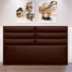 MAGIC CLASS - Cabecero Block de Piso 160X120 Microfibra Café