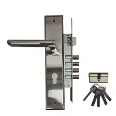 M&H SECURITY LOCKS - Cerradura Ppal 4 Pasadores Manija Placa Larga