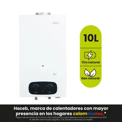HACEB - Calentador De Paso Gas Natural 10 Litros Natural Bambú