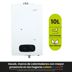 HACEB - Calentador de Paso Gas Natural 10 Litros Forzado Bambú