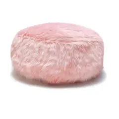 BANZAY - Puff Apoyapiés 25x45x45 Peluche Rosado