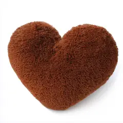 BANZAY - Cojín Decorativo Peludo Corazón Café