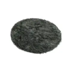 BANZAY - Tapete Peludo Antideslizante 100cm Redondo Gris