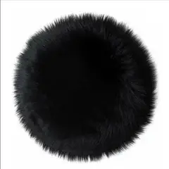 BANZAY - Tapete Peludo Antideslizante 100Cm Redondo Negro