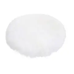 BANZAY - Tapete Peludo Antideslizante 100Cm Redondo Blanco