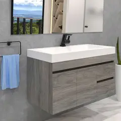 FIRPLAK - Combo Lavamanos Genova 94X48Cm Balnco Mueble Viteli Cierre Lento Tamb