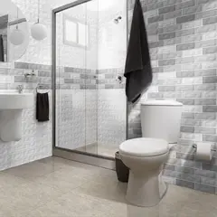 CORONA - Fachaleta Cerámica Brick Selma Gris 13.6x37 Cm