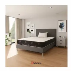 KAIU HOME - Combo Doble 140x190 Base Cama Gris + Colchón + Cabecero + Almohada