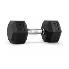 SPORTFITNESS - Mancuerna Hexagonal De 5 Kg Encauchetada Color Negra