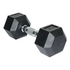 SPORTFITNESS - Mancuerna Hexagonal De 7.5 Kg Encauchetada Color Negra
