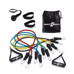 SPORTFITNESS - Set De 5 Bandas Elásticas Tubulares De 120 Cm Multicolor