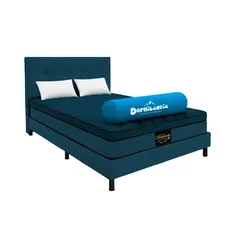DORMILANDIA - Mega Combo Colchón Enrollado 140X190 Resortado Dublín Azul